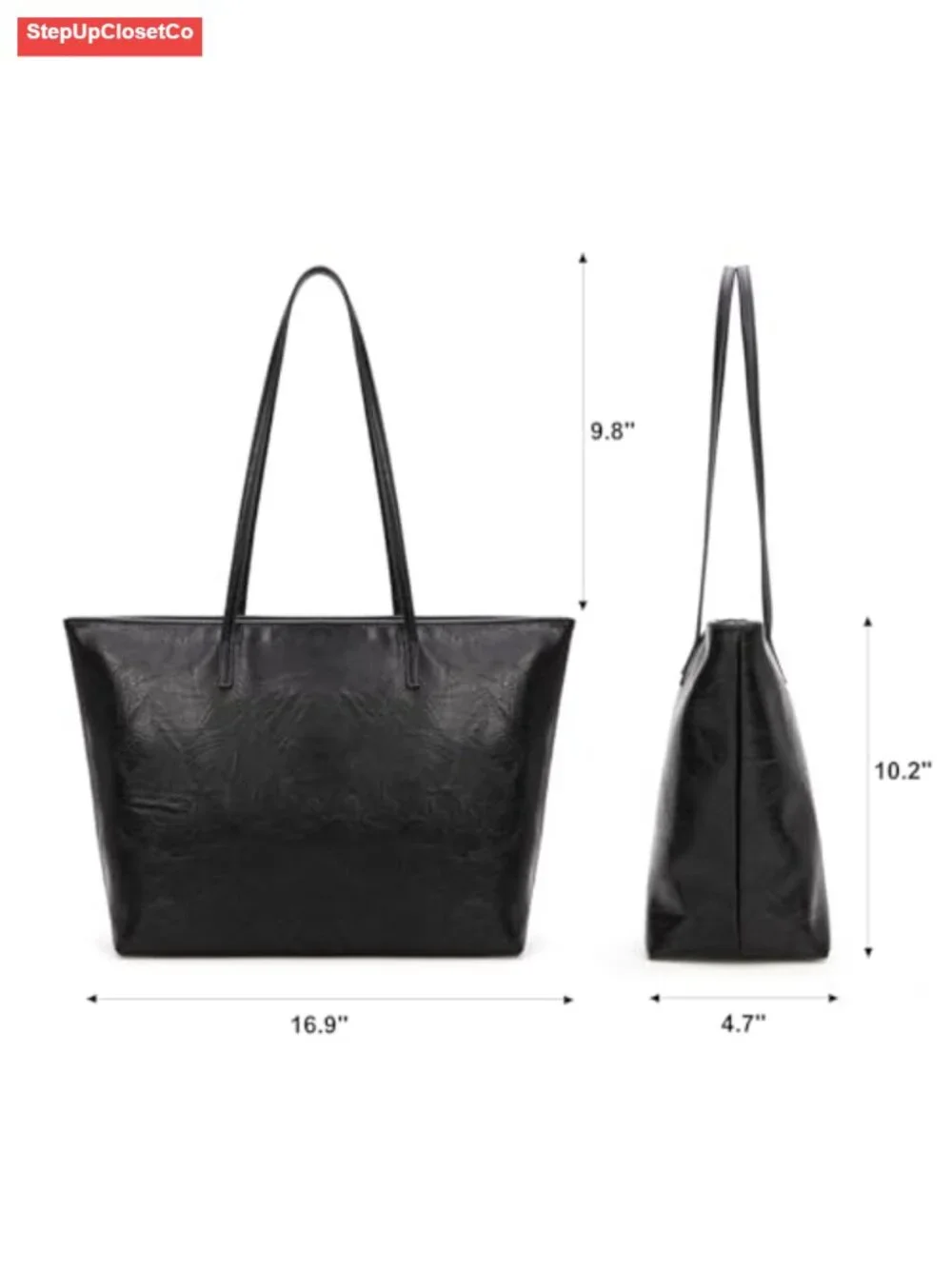 PU Leather Tote Bag for Women Shoulder Handbag with Zipper